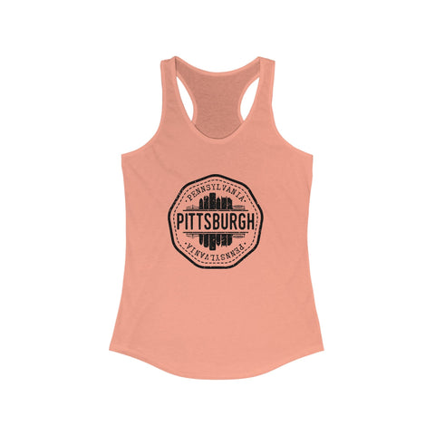 Women's Racerback Tank Pittsburgh Vintage Stamp – Lightweight Breathable Activewear Top Tank Top - YinzerShop