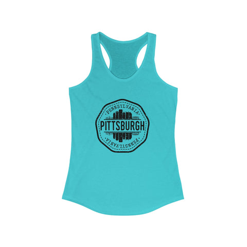 Women's Racerback Tank Pittsburgh Vintage Stamp – Lightweight Breathable Activewear Top Tank Top - YinzerShop