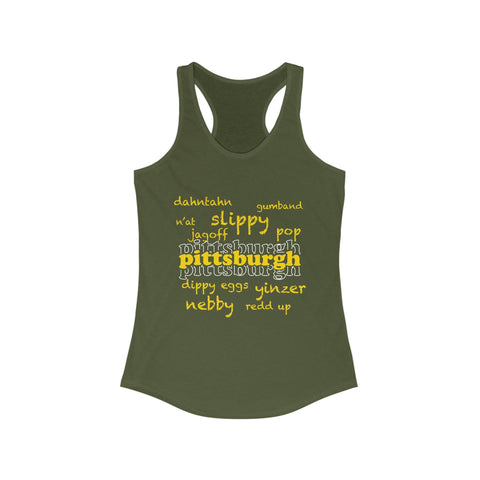 Women's Racerback Tank - Pittsburgh Yinzerisms Fitted Lightweight Cotton Top Tank Top - YinzerShop