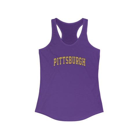Women's Racerback Tank - Vintage Classic Pittsburgh Fitted Lightweight Workout Top Tank Top - YinzerShop