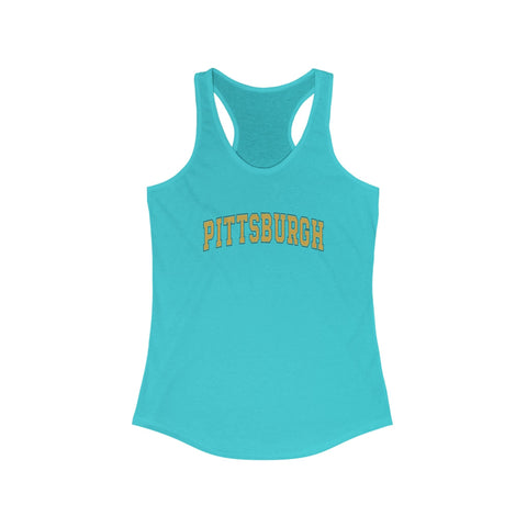 Women's Racerback Tank - Vintage Classic Pittsburgh Fitted Lightweight Workout Top Tank Top - YinzerShop