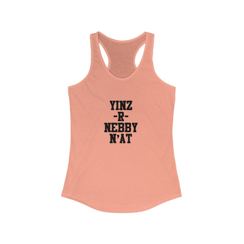 Women's Racerback Tank - Yinz Nebby Classic Fit Lightweight Fabric Top Tank Top - YinzerShop