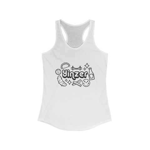 Women's Racerback Tank - Yinzer Icon Doodles Fitted Tank Top With Curved Hem Tank Top - YinzerShop