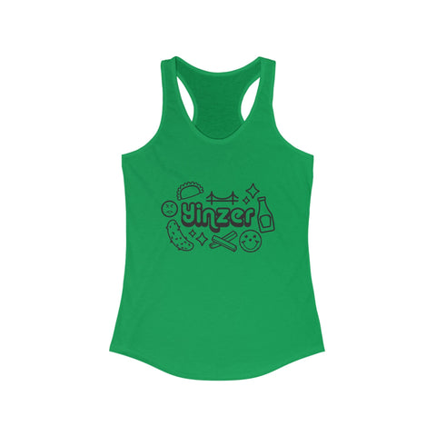 Women's Racerback Tank - Yinzer Icon Doodles Fitted Tank Top With Curved Hem Tank Top - YinzerShop