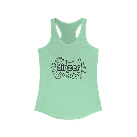 Women's Racerback Tank - Yinzer Icon Doodles Fitted Tank Top With Curved Hem Tank Top - YinzerShop