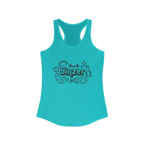 Women's Racerback Tank - Yinzer Icon Doodles Fitted Tank Top With Curved Hem Tank Top - YinzerShop