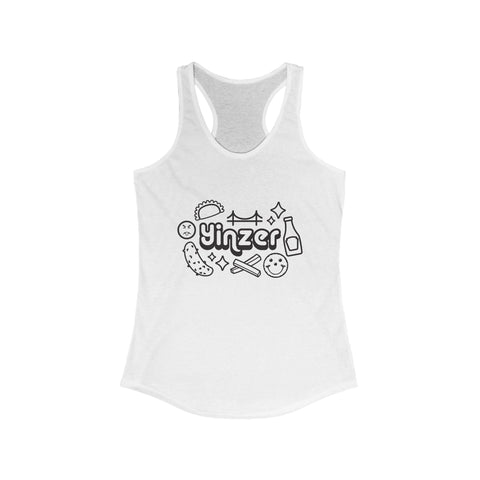 Women's Racerback Tank - Yinzer Icon Doodles Fitted Tank Top With Curved Hem Tank Top - YinzerShop