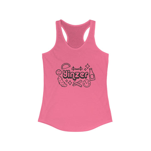 Women's Racerback Tank - Yinzer Icon Doodles Fitted Tank Top With Curved Hem Tank Top - YinzerShop