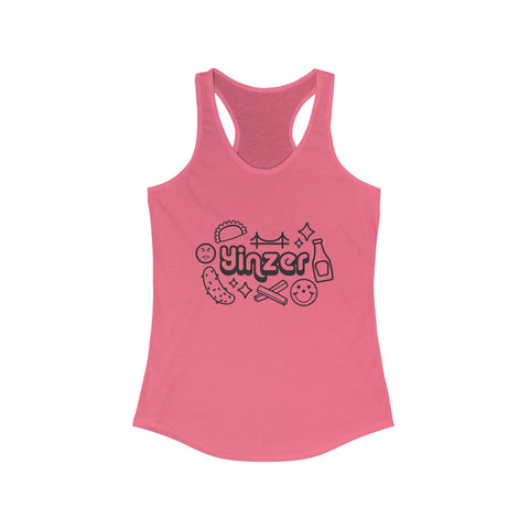 Women's Racerback Tank - Yinzer Icon Doodles Fitted Tank Top With Curved Hem Tank Top - YinzerShop