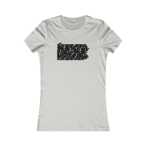 Women's Slim Fit Tee - Pennsylvania Grunge Cotton Crew Neck Stylish Shirt T-Shirt - YinzerShop