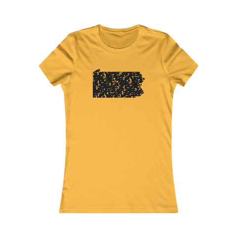 Women's Slim Fit Tee - Pennsylvania Grunge Cotton Crew Neck Stylish Shirt T-Shirt - YinzerShop