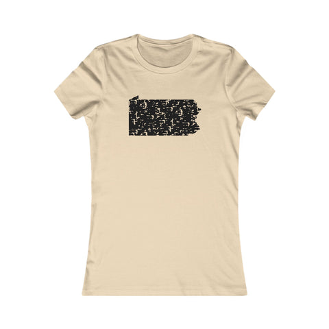 Women's Slim Fit Tee - Pennsylvania Grunge Cotton Crew Neck Stylish Shirt T-Shirt - YinzerShop