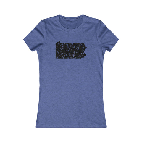 Women's Slim Fit Tee - Pennsylvania Grunge Cotton Crew Neck Stylish Shirt T-Shirt - YinzerShop