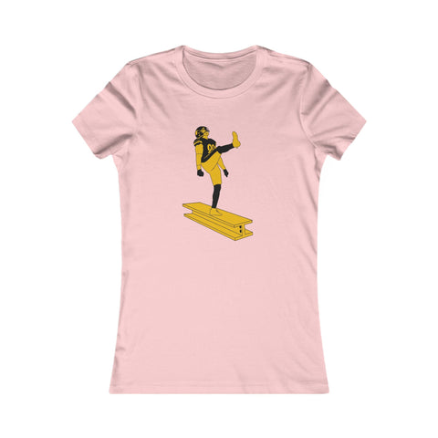 Women's Slim Fit Tee - The Kick Stylish Casual Top with Elastic Ribbed Collar T-Shirt - YinzerShop