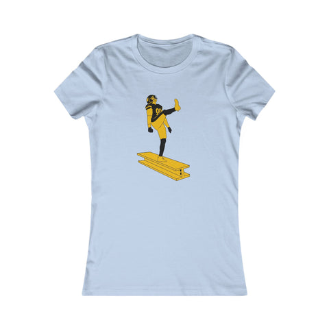 Women's Slim Fit Tee - The Kick Stylish Casual Top with Elastic Ribbed Collar T-Shirt - YinzerShop