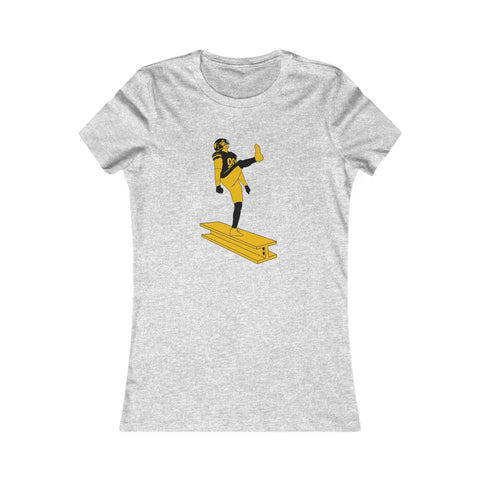 Women's Slim Fit Tee - The Kick Stylish Casual Top with Elastic Ribbed Collar T-Shirt - YinzerShop