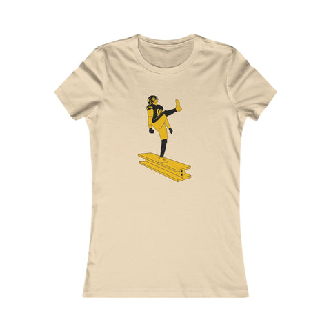 Women's Slim Fit Tee - The Kick Stylish Casual Top with Elastic Ribbed Collar T-Shirt - YinzerShop