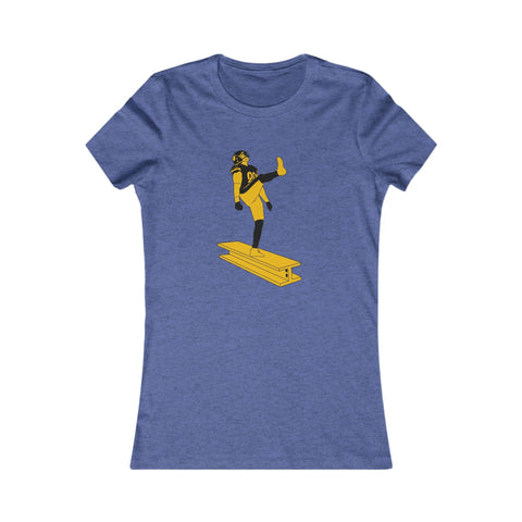 Women's Slim Fit Tee - The Kick Stylish Casual Top with Elastic Ribbed Collar T-Shirt - YinzerShop
