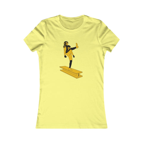 Women's Slim Fit Tee - The Kick Stylish Casual Top with Elastic Ribbed Collar T-Shirt - YinzerShop