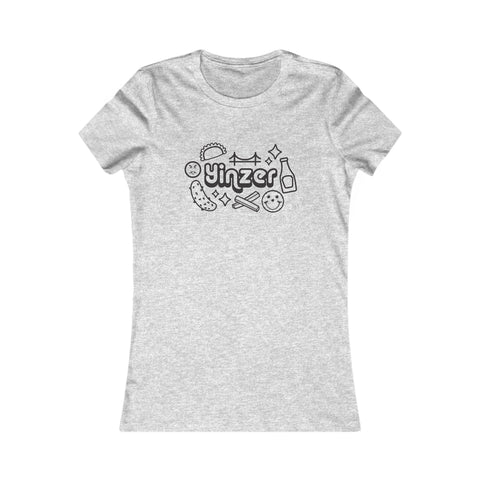 Women's Slim Fit Tee - Yinzer Icon Doodles Stylish Casual Tee With Ringspun Cotton T-Shirt - YinzerShop