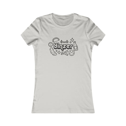 Women's Slim Fit Tee - Yinzer Icon Doodles Stylish Casual Tee With Ringspun Cotton T-Shirt - YinzerShop