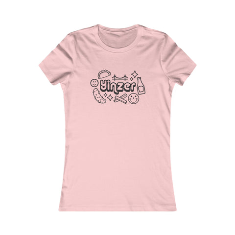 Women's Slim Fit Tee - Yinzer Icon Doodles Stylish Casual Tee With Ringspun Cotton T-Shirt - YinzerShop