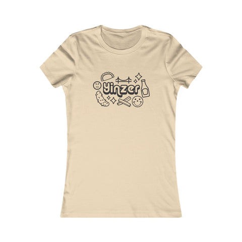 Women's Slim Fit Tee - Yinzer Icon Doodles Stylish Casual Tee With Ringspun Cotton T-Shirt - YinzerShop