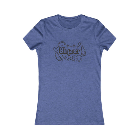 Women's Slim Fit Tee - Yinzer Icon Doodles Stylish Casual Tee With Ringspun Cotton T-Shirt - YinzerShop