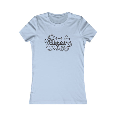 Women's Slim Fit Tee - Yinzer Icon Doodles Stylish Casual Tee With Ringspun Cotton T-Shirt - YinzerShop
