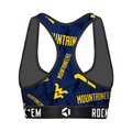 Women's Sports Bra - West Virginia Mountaineers - Logo All-Over Underwear - YinzerShop