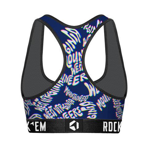 Women's Sports Bra - West Virginia Mountaineers - Twisted Wordmark Underwear - YinzerShop