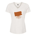 Women's V-Neck Tee - Pennsylvania State Shirt | Tri-Blend T-Shirt, Relaxed Fit Tee Women's V-Neck T-Shirt - YinzerShop