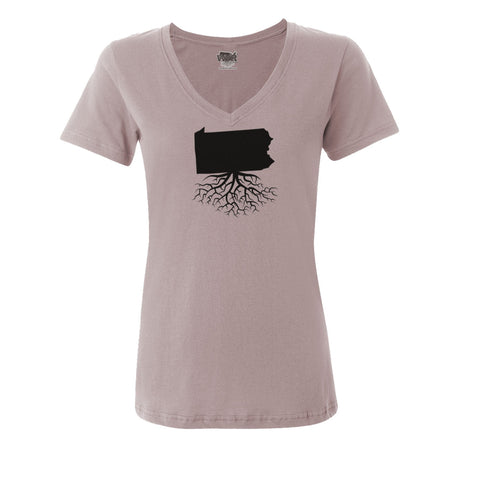 Women's V-Neck Tee - Pennsylvania State Shirt | Tri-Blend T-Shirt, Relaxed Fit Tee Women's V-Neck T-Shirt - YinzerShop