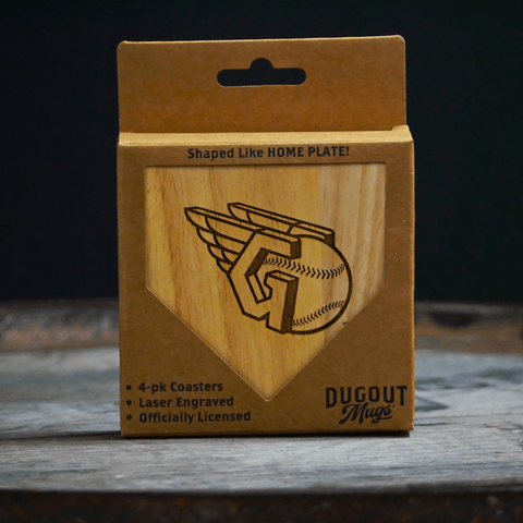 Wood Coaster Cleveland Guardians Engraved MLB Home Plate Limited Edition Coasters - YinzerShop
