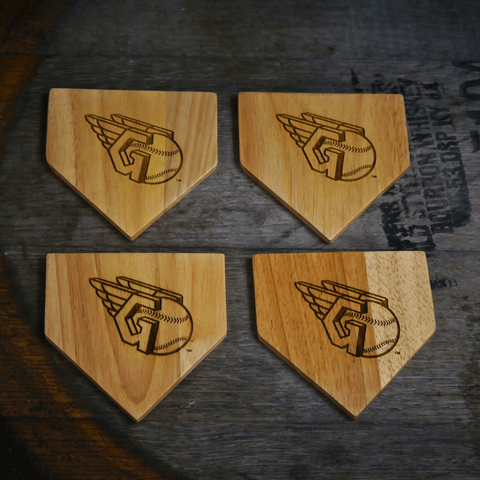 Wood Coaster Cleveland Guardians Engraved MLB Home Plate Limited Edition Coasters - YinzerShop