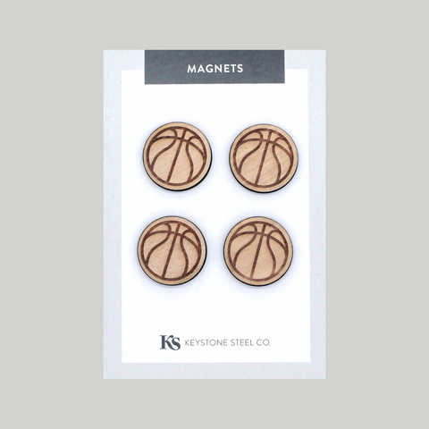 Basketball Sport Magnets, Pack of 4