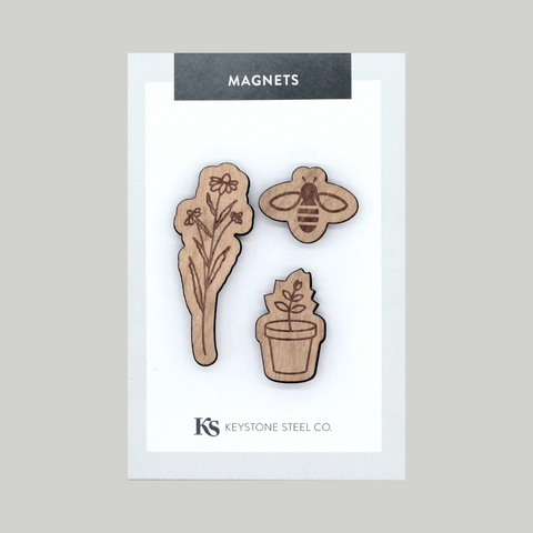 Bee and Flower Magnets, Pack of 3