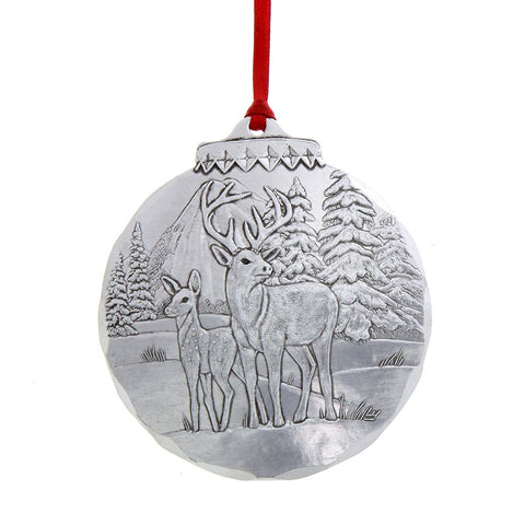 Woodland Deer Ornament – Handcrafted Aluminum Holiday Tree Decoration Ornament - YinzerShop