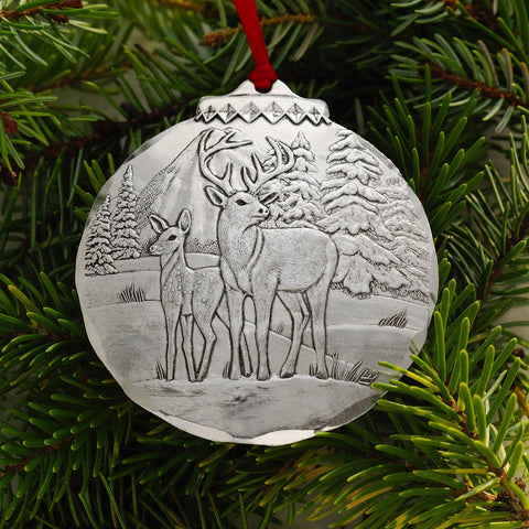 Woodland Deer Ornament – Handcrafted Aluminum Holiday Tree Decoration Ornament - YinzerShop