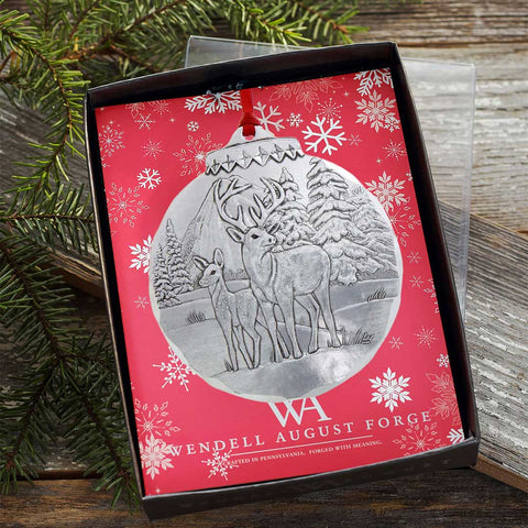 Woodland Deer Ornament – Handcrafted Aluminum Holiday Tree Decoration Ornament - YinzerShop