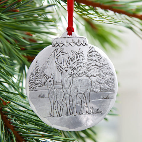 Woodland Deer Ornament – Handcrafted Aluminum Holiday Tree Decoration Ornament - YinzerShop