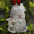 Woodland Santa Ornament – Aluminum Holiday Ornament with Austrian Crystals - YinzerShop