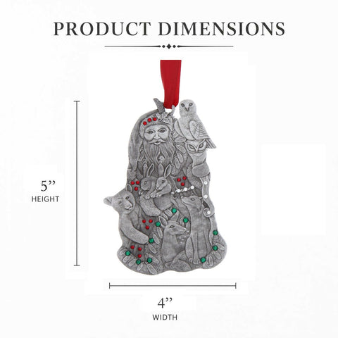 Woodland Santa Ornament – Aluminum Holiday Ornament with Austrian Crystals - YinzerShop