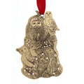 Woodland Santa Ornament – Bronze Christmas Tree Ornament with Austrian Crystals Ornament - YinzerShop