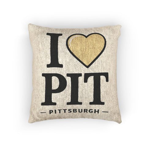 Woven Pillow — I Love PIT (Pittsburgh) Decorative Throw Pillow Pillow - YinzerShop