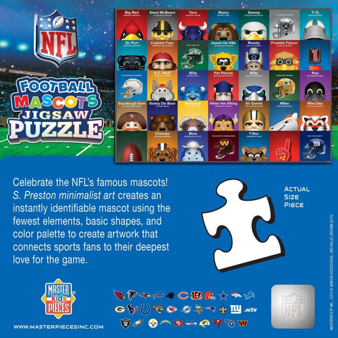 NFL Mascots Puzzle - 100 Piece Jigsaw With Colorful Team Mascot Art For Kids