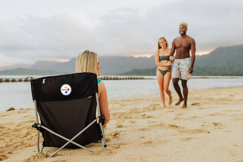 Pittsburgh Steelers Beach Chair – Portable Camp Chair with Steel Frame & Carry Bag