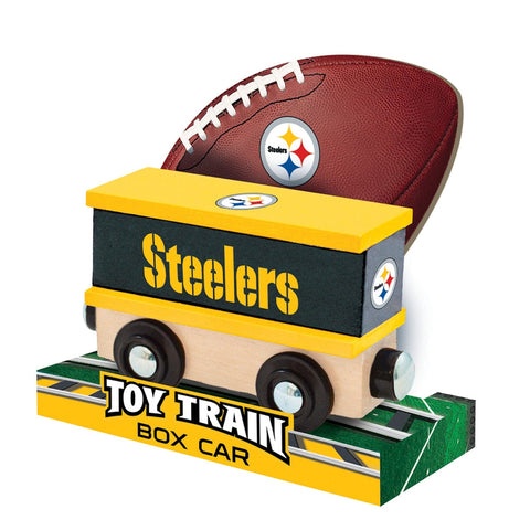 Pittsburgh Steelers Train - Hand Painted Wooden Toy Train With Magnetic Cars