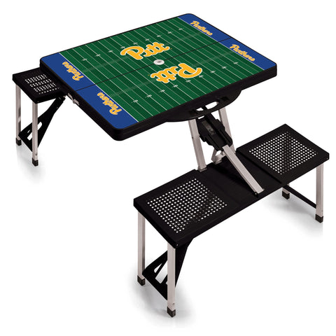 Pittsburgh Panthers Football Field - Picnic Table Portable Folding Table with Seats  Picnic Time Family of Brands   