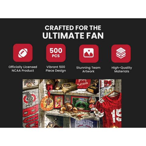 Ohio State Jigsaw Puzzle - Buckeyes Locker Room 500 Piece Puzzle Gift